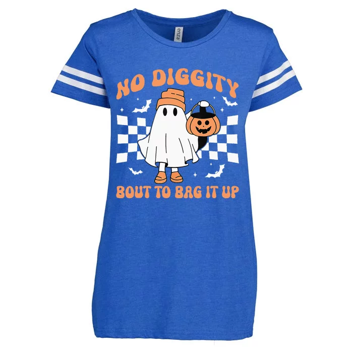 Halloween Ghost No Diggity Kids Bout To Bag It Up Enza Ladies Jersey Football T-Shirt