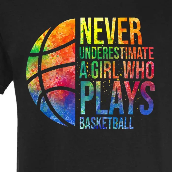 Hoops Girl Never Underestimate A Girl Who Plays Basketball Garment-Dyed Heavyweight T-Shirt