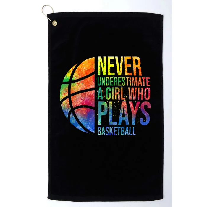 Hoops Girl Never Underestimate A Girl Who Plays Basketball Platinum Collection Golf Towel