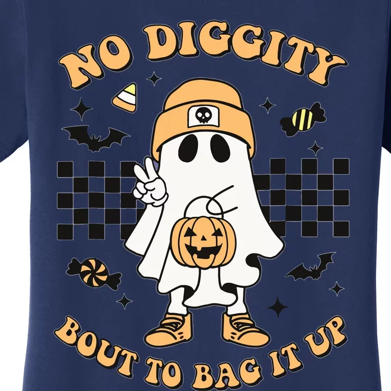 Halloween Ghost No Diggity Bout To Bag It Up Kids Women's T-Shirt