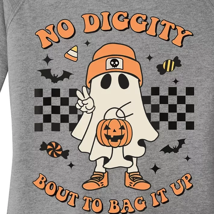 Halloween Ghost No Diggity Bout To Bag It Up Women's Perfect Tri Tunic Long Sleeve Shirt