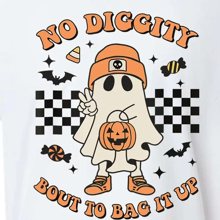 Halloween Ghost No Diggity Bout To Bag It Up Sueded Cloud Jersey T-Shirt