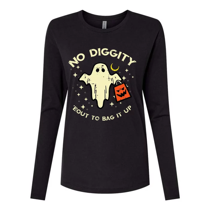 Halloween Ghost No Diggity Costume Womens Cotton Relaxed Long Sleeve T-Shirt