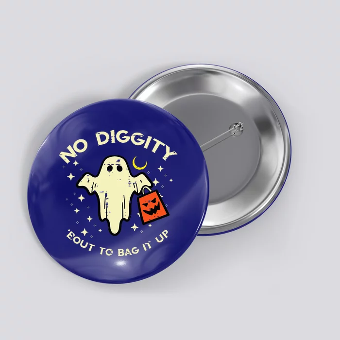 Halloween Ghost No Diggity Costume Button