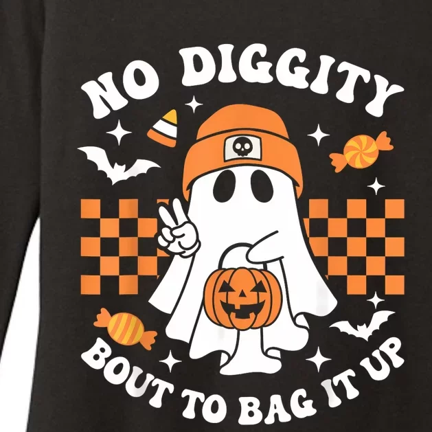 Halloween Ghost No Diggity Bout To Bag It Up Womens CVC Long Sleeve Shirt