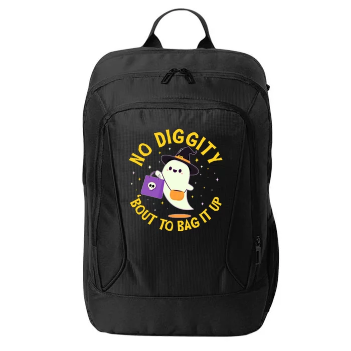 Halloween Ghost No Diggity Bout To Bag It Up City Backpack