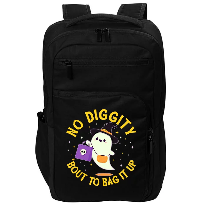 Halloween Ghost No Diggity Bout To Bag It Up Impact Tech Backpack