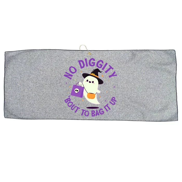 Halloween Ghost No Diggity Bout To Bag It Up Large Microfiber Waffle Golf Towel