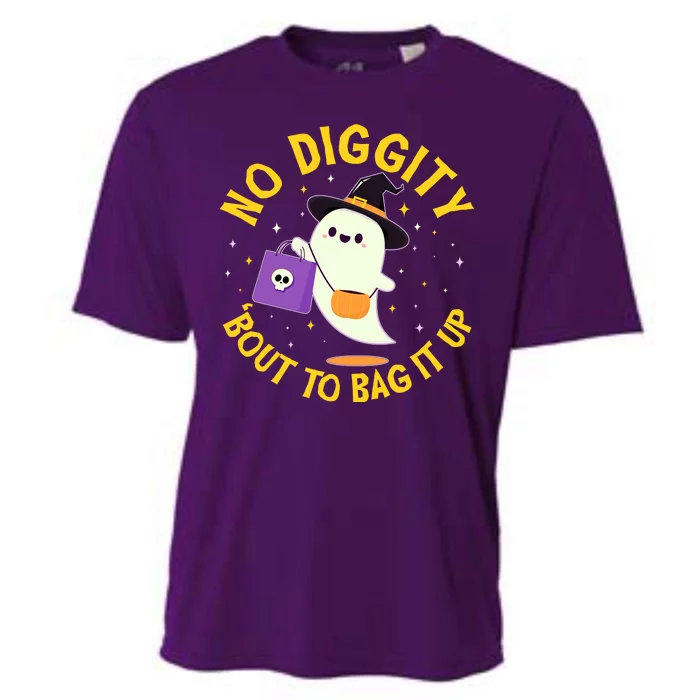 Halloween Ghost No Diggity Bout To Bag It Up Cooling Performance Crew T-Shirt