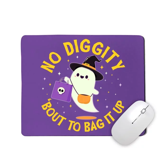 Halloween Ghost No Diggity Bout To Bag It Up Mousepad