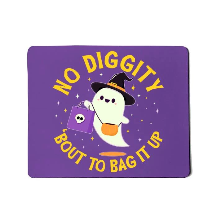 Halloween Ghost No Diggity Bout To Bag It Up Mousepad