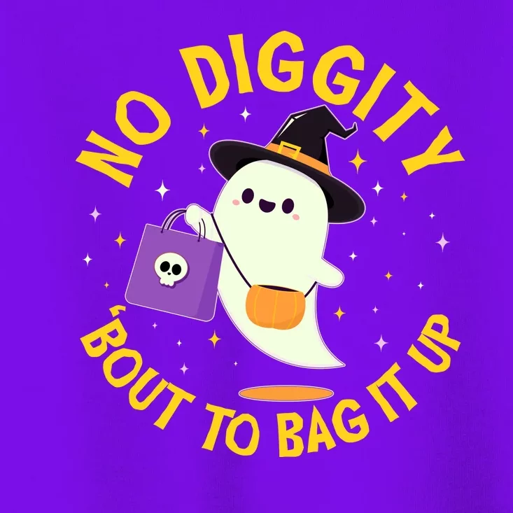 Halloween Ghost No Diggity Bout To Bag It Up Toddler T-Shirt