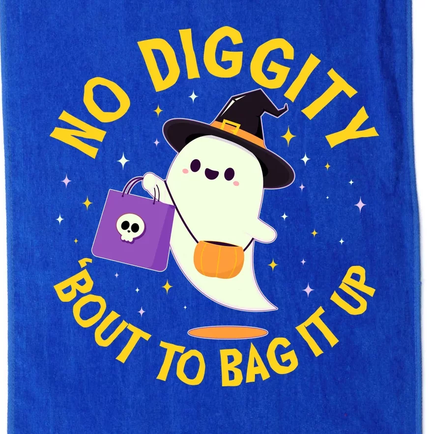 Halloween Ghost No Diggity Bout To Bag It Up Platinum Collection Golf Towel