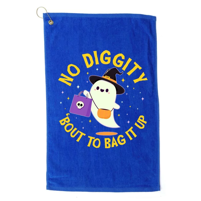 Halloween Ghost No Diggity Bout To Bag It Up Platinum Collection Golf Towel