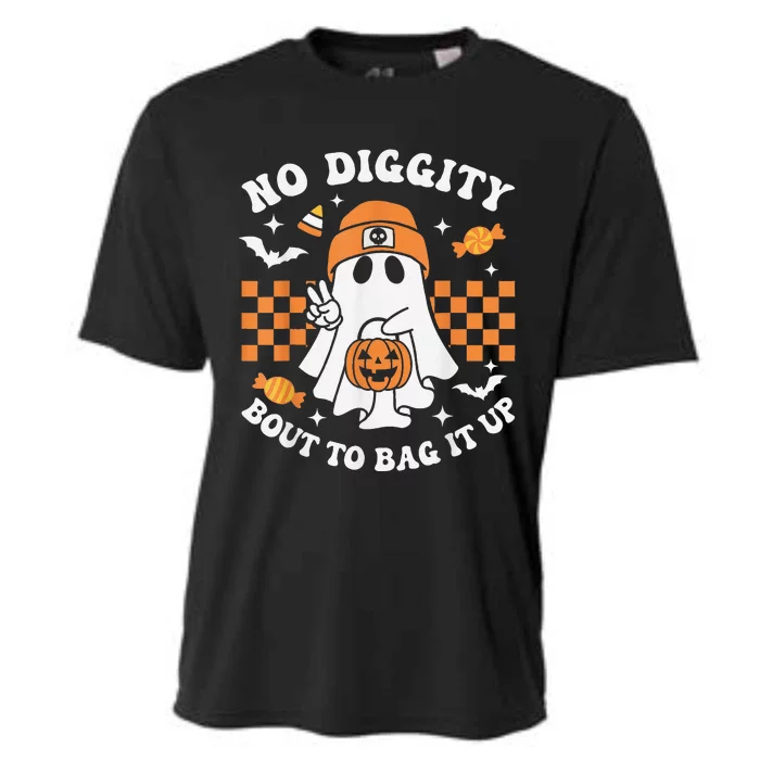 Halloween Ghost No Diggity Bout To Bag It Up Cooling Performance Crew T-Shirt