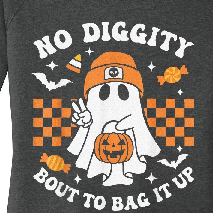 Halloween Ghost No Diggity Bout To Bag It Up Women's Perfect Tri Tunic Long Sleeve Shirt