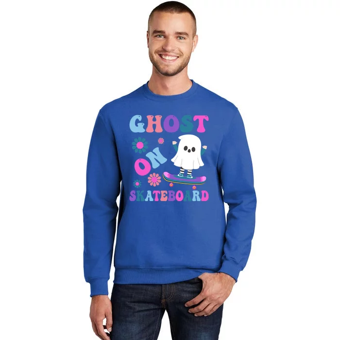 Halloween Ghost On Skateboard Cool Gift Tall Sweatshirt