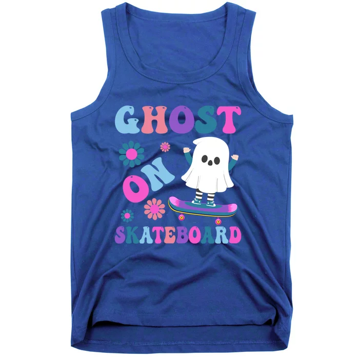 Halloween Ghost On Skateboard Cool Gift Tank Top