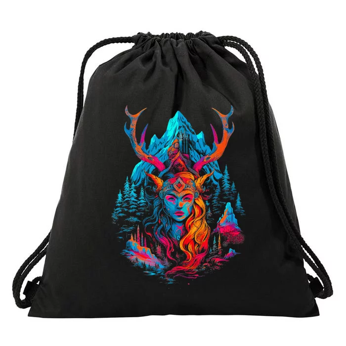 Hel Goddess Of Death Norse Mythology Viking Drawstring Bag