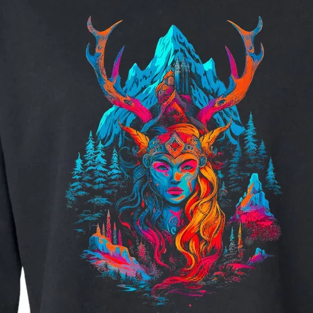 Hel Goddess Of Death Norse Mythology Viking Cropped Pullover Crew