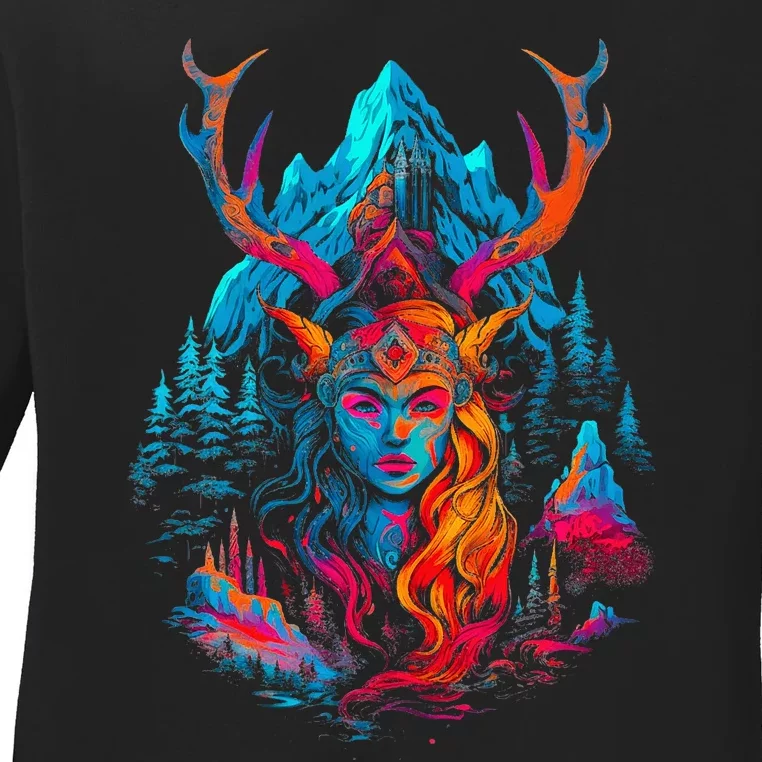 Hel Goddess Of Death Norse Mythology Viking Ladies Long Sleeve Shirt