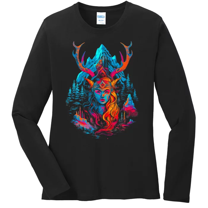 Hel Goddess Of Death Norse Mythology Viking Ladies Long Sleeve Shirt