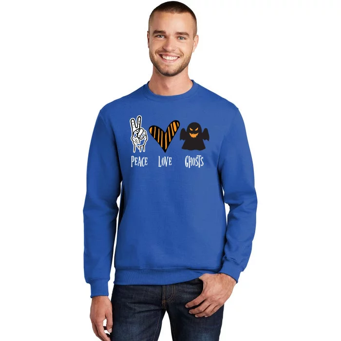 Halloween Ghost Outfit Peace Love Halloween Cute Gift Sweatshirt