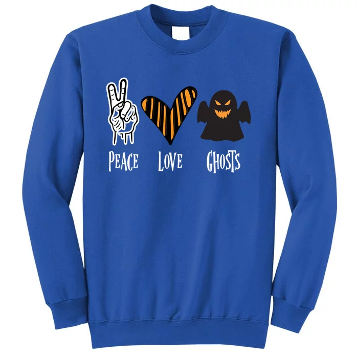 Halloween Ghost Outfit Peace Love Halloween Cute Gift Sweatshirt