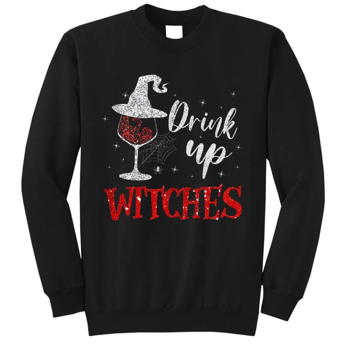 Halloween Glass Of Wine Drink Up Witches Funny Drinking Wine Sweatshirt