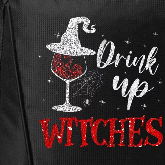 Halloween Glass Of Wine Drink Up Witche City Backpack