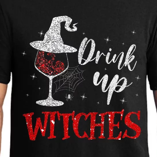 Halloween Glass Of Wine Drink Up Witche Pajama Set