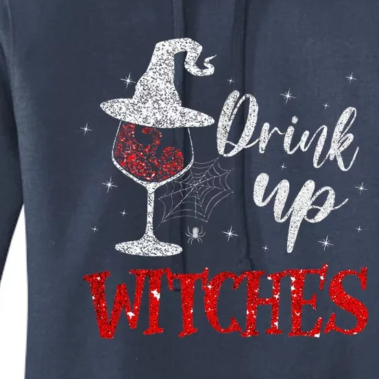 Halloween Glass Of Wine Drink Up Witche Women's Pullover Hoodie