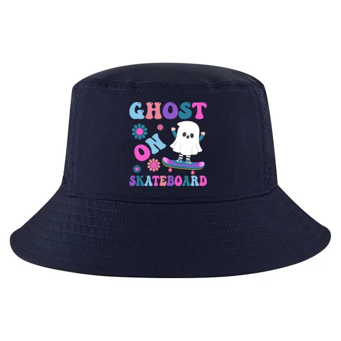 Halloween Ghost On Skateboard Gift Cool Comfort Performance Bucket Hat