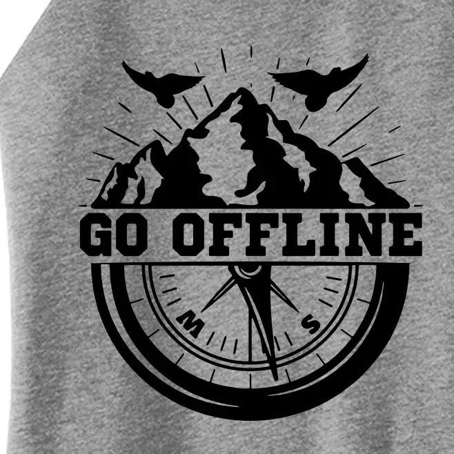 Hiking Go Offline Outdoors Nature Wilderness Adventure Women’s Perfect Tri Rocker Tank