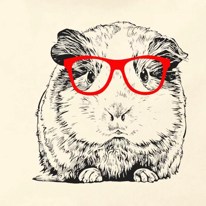 Hipster Guinea Pig In Red Glasses Pet Animal Zip Tote Bag