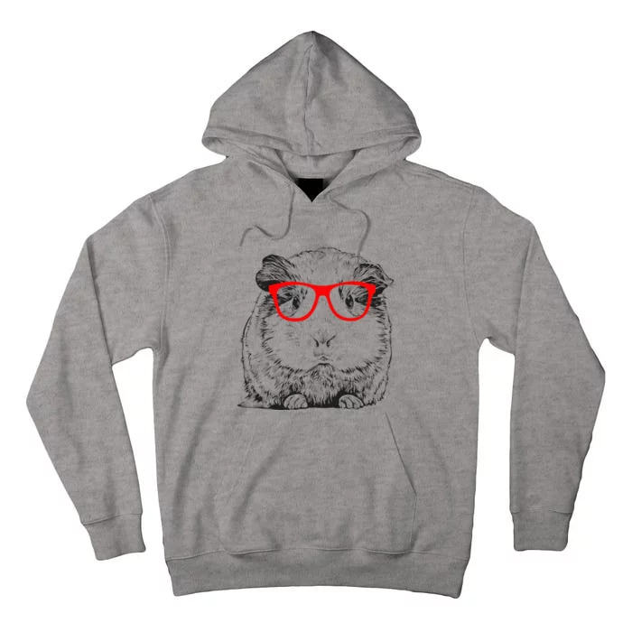 Hipster Guinea Pig In Red Glasses Pet Animal Tall Hoodie