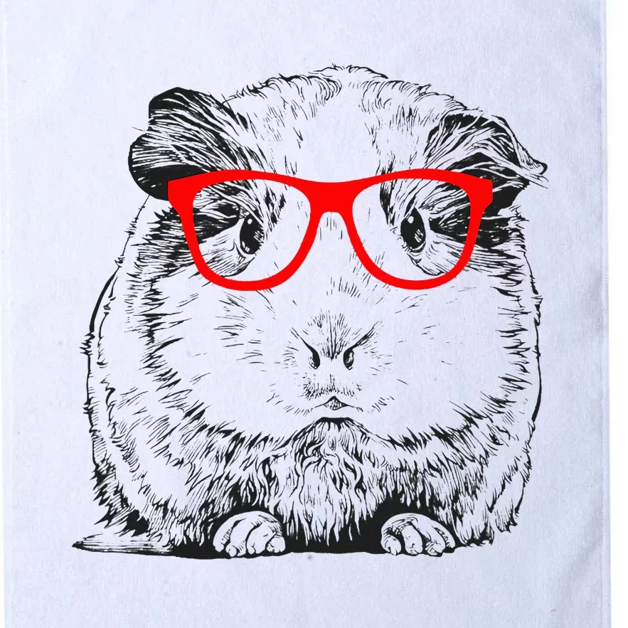 Hipster Guinea Pig In Red Glasses Pet Animal Platinum Collection Golf Towel