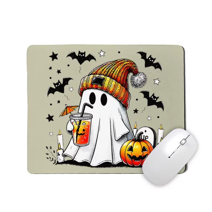 Halloween Ghost Pumpkin Spice Latte Coffee Mousepad