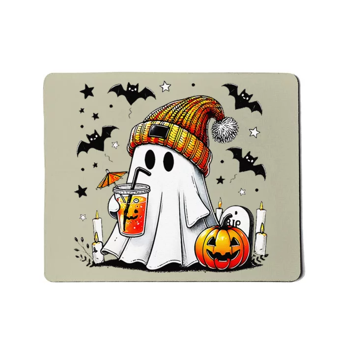 Halloween Ghost Pumpkin Spice Latte Coffee Mousepad