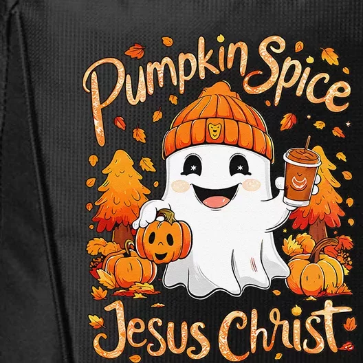 Halloween Ghost Pumpkin Spice Latte Coffee City Backpack