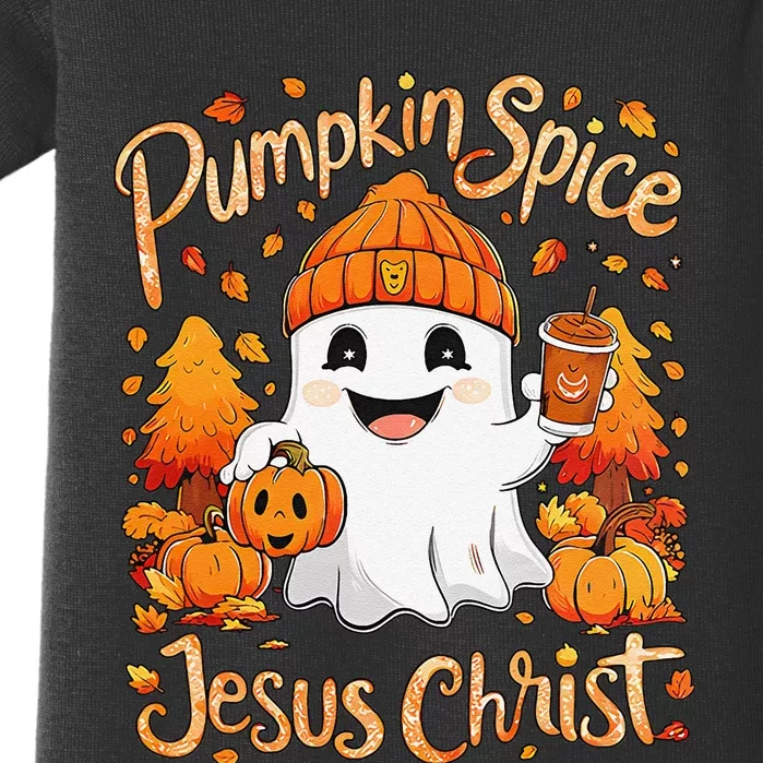 Halloween Ghost Pumpkin Spice Latte Coffee Baby Bodysuit