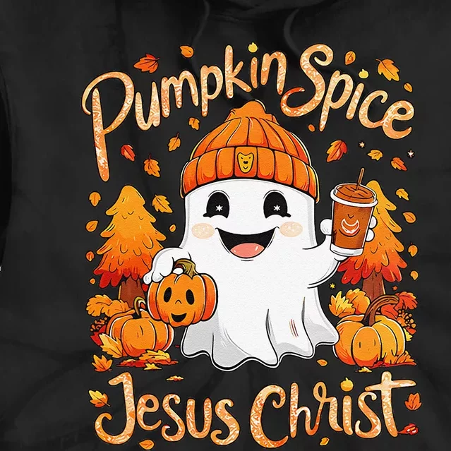 Halloween Ghost Pumpkin Spice Latte Coffee Tie Dye Hoodie