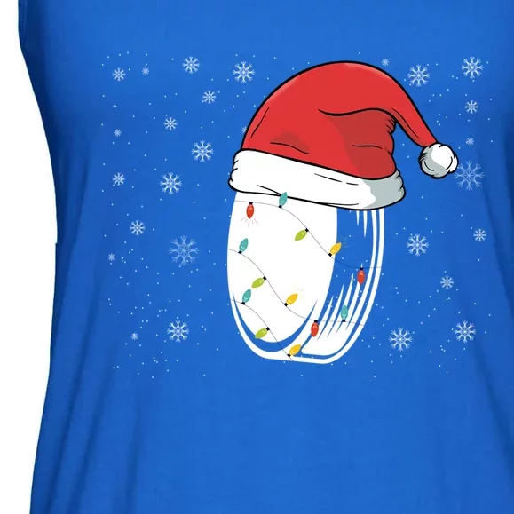 Hockey Game Puck Santa Hat Funny Christmas Hockey Player Gift Ladies Essential Flowy Tank