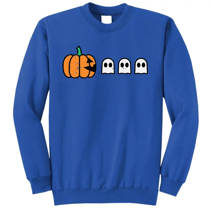 Halloween Gamer Pumpkin Eating Ghost Costume Tall Sweatshirt