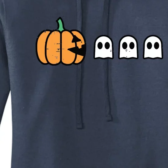 Halloween Gamer Pumpkin Eating Ghost Costume Boy Kids Women's Pullover Hoodie