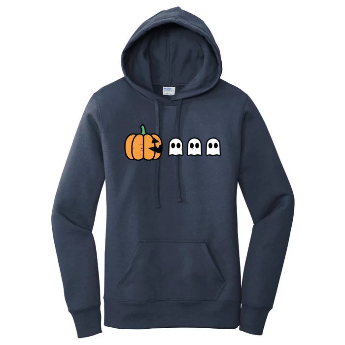 Halloween Gamer Pumpkin Eating Ghost Costume Boy Kids Women's Pullover Hoodie