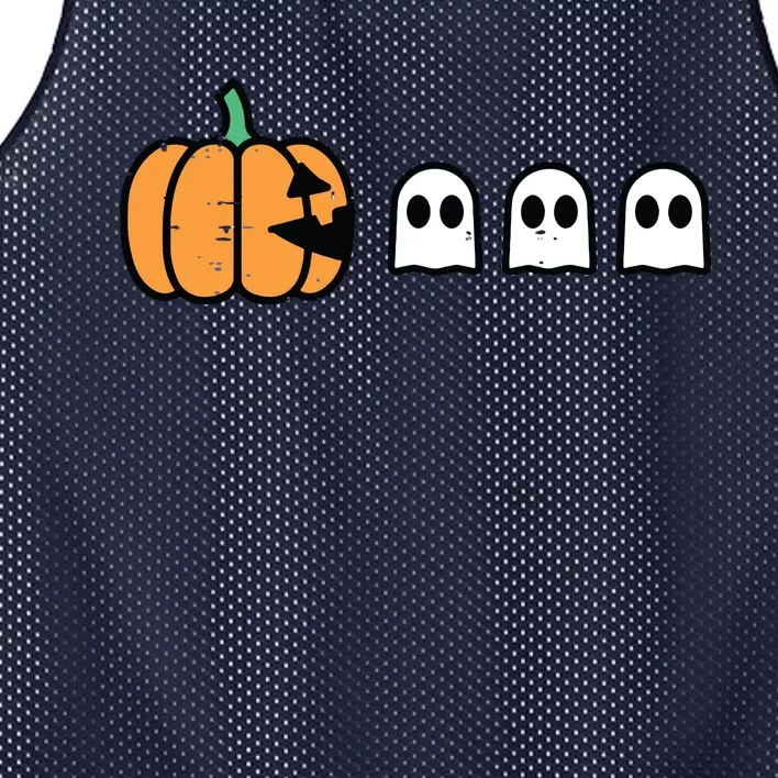 Halloween Gamer Pumpkin Eating Ghost Costume Boy Kids Mesh Reversible Basketball Jersey Tank