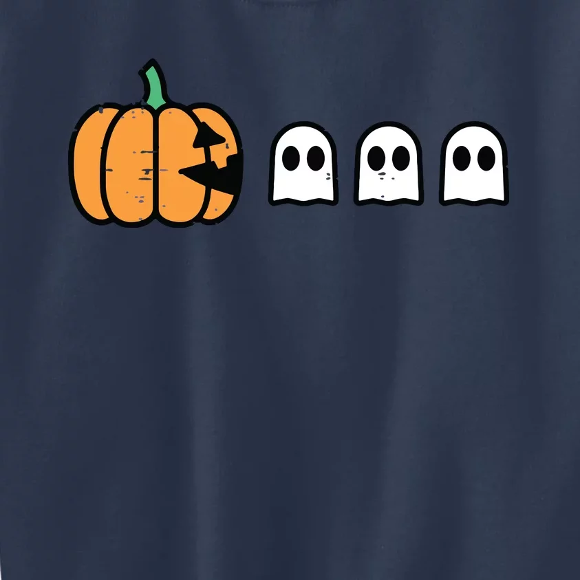 Halloween Gamer Pumpkin Eating Ghost Costume Boy Kids Kids Sweatshirt