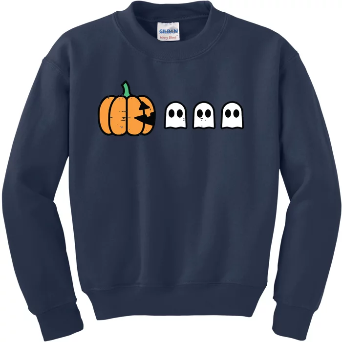 Halloween Gamer Pumpkin Eating Ghost Costume Boy Kids Kids Sweatshirt