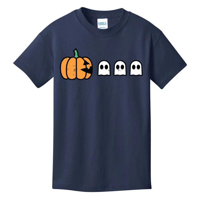 Halloween Gamer Pumpkin Eating Ghost Costume Boy Kids Kids T-Shirt